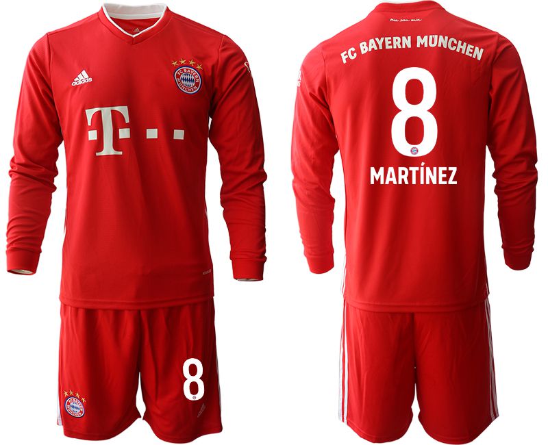 Men 2020-2021 club Bayern Munich home long sleeves #8 red Soccer Jerseys